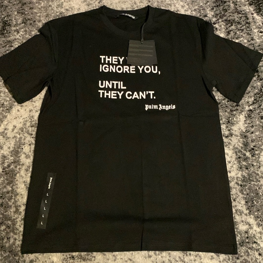 Palm Angels Statement Yellow Butterfly SS20 Black T-Shirt Men’s Size Large